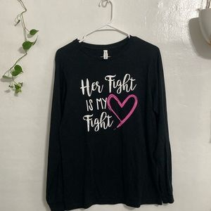 NWOT breast cancer/pink for Teresa long sleeve tee size medium